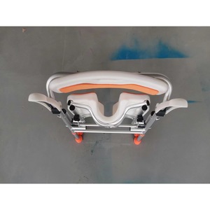 Chaise de bain antidérapante pour personnes âgées, tabouret de douche pliable en alliage d'aluminium et plastique gris orange, siège de toilette pour salle de bain - Product Image 4