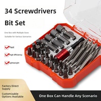 Juego de 34 puntas de destornillador de acero 45 personalizadas por el fabricante, con puntas planas, Phillips y hexagonales, herramienta de sujeción para trabajos no precisos