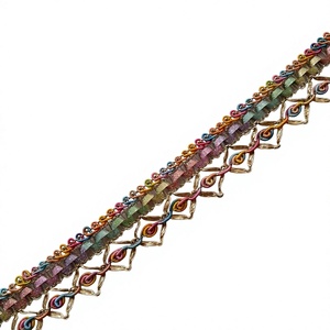 Promotion : Bordure en dentelle au crochet brodée de paillettes dorées et argentées, de fils à broder et de perles, brillante, soluble dans l'eau, motif animalier métallique - Product Image 1