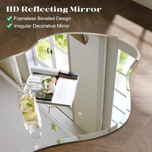 Miroir mural irrégulier Wiserset 26x46 pouces, sans cadre, en forme de nuage, design contemporain pour salle de bain, chambre à coucher, salon - Product Image 5