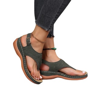 Women <b>Clip</b> Toe Wedge Sandals Adjustable Ankle Buckle Strap Platform Summer Casual Ladies Shoes - Product Image 4