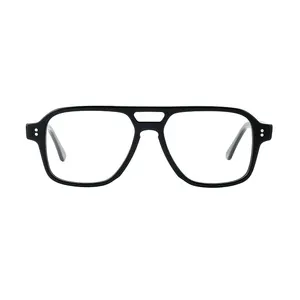 Luxury Brand Vintage Double Bridge Acetate Glasses Frame Men Optical Anti Blue Light Spectacle Myopia Eyeglasses