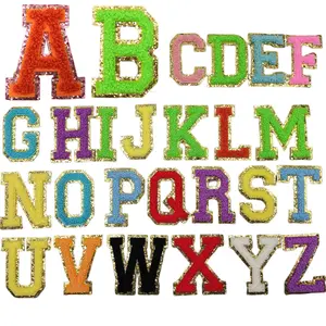 Custom Chenille Patches Wholesale Letters Patches Colorful Sequins Embroidery Self-adhesive Sticker Iron On Patch