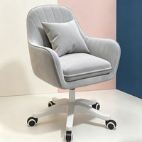 Chaise de bureau pivotante moderne avec coussin, hauteur réglable, chaise de bureau rembourrée pour la maison, la chambre à coucher, le bureau