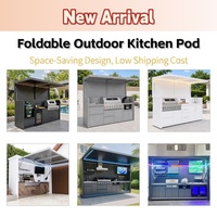 Cuisine extérieure moderne sur mesure en gros, îlot barbecue en acier inoxydable, résistant aux intempéries, certifié E0 CE CARB P2, usine OEM