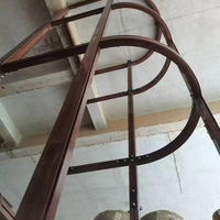 Porte d'ascenseur centrale en acier moderne en forme de fer à cheval pour villa, appartement, hôtel, avec garantie d'un an et conception de modèle 3D