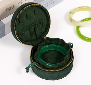 Embroidered Decorative Jewelry Case Compact Circular Jewelry Ccase Portable <b>Travel</b> Jewelry Case - Product Image 6