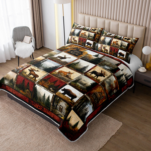 Juego de Ropa de Cama con Estampado Digital de Granja Animal, 3 Piezas, Edredón con Fundas de Almohada, Resistente a las Arrugas y Vibrante <span class=keywords><strong>para</strong></span> Dormitorio con Temática de Vida Silvestre - Product Image 3