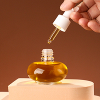 Flacon compte-gouttes en verre en forme d'ampoule de 30 ml avec insert compte-gouttes, idéal pour les huiles et liquides de soin de la peau, pour l'approvisionnement en contenants cosmétiques en vrac