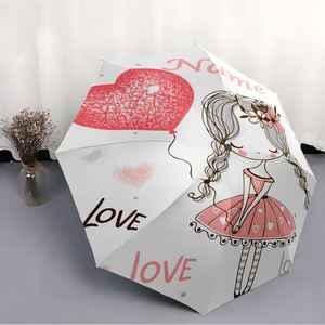1 Parapluie Pliant Personnalisé Rose avec Nom de Fille, Sans Minimum de Commande, Cadeau de Saint-Valentin, Impression UV, Parapluie Personnalisé - Product Image 3