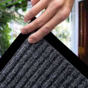 Tapis d'extérieur à double rayures, tapis résistant, paillasson pour porte d'entrée, tapis rayé avec dos en PVC pour intérieur et extérieur - Product Image 5