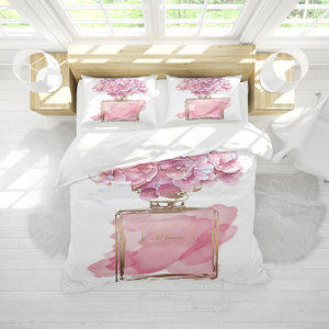 Biểu Tượng Tùy Chỉnh Hoa Thiết Kế Thương Hiệu Bán Buôn Nhà Sang Trọng Khách Sạn Nữ Hoàng Kích Thước <span class=keywords><strong>Comforter</strong></span> Bìa Bộ Đồ Giường Đặt - Product Image 3