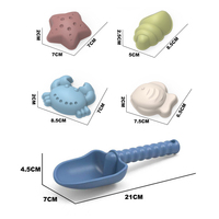 Nouvel ensemble de jouets de plage en silicone avec modèles d'animaux marins et outils pour jouer dans le sable