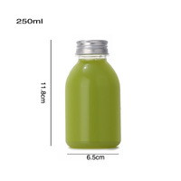 Bouteille en plastique ronde jetable de qualité alimentaire 250 ml 350 ml pour jus, thé, boba, lait au thé