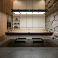 Table de billard moderne de luxe de 9 pieds avec pieds en verre et cadre en bois massif - Table de billard de haute qualité pour usage domestique et commercial