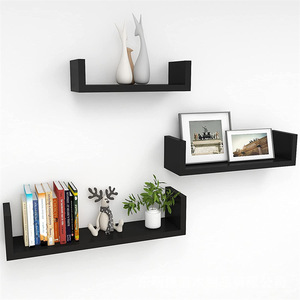 Mdf <b>Wall</b> <b>Shelves</b> Geometric Shape Floating Storage For Living Room <b>Wall</b> <b>Mounted</b> Type - Product Image 4