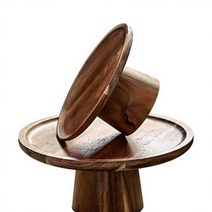 Best selling Round Wood Cake Stand Handmade Pedestal Dessert Display <b>for</b> Wedding Birthday Party <b>Table</b> <b>for</b> hotel <b>home</b> Restaurant - Product Image 1