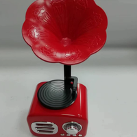 Caja de Música con Reloj, Estilo Fonógrafo Retro Creativo, Altavoz Inalámbrico Portátil, Regalo Navideño para Niños y Parejas