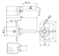 Serrure de meuble à cylindre Euro de sécurité Système de clé centrale en alliage de Zinc pour bureau, maison, hôtels, écoles, accès aux portes pour tiroirs de bureau