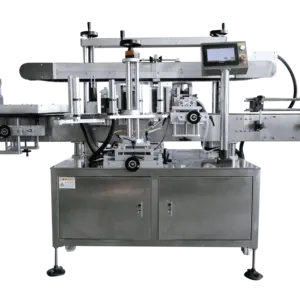 high quality fully automatic double side labeling machine for jar filling cosmetic pasting labels for packaging equipment