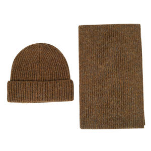 Bonnet d'hiver en tricot chaud pour femmes Bonnet pour hommes par temps froid Bonnet et <span class=keywords><strong>gant</strong></span> de couleur unie Ensemble bonnet cache-cou Ensemble deux pièces - Product Image 5