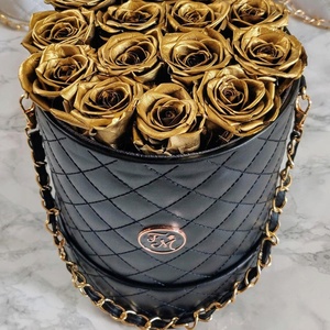 Tùy Chỉnh Xử Lý Ôm Xô Hộp Hoa Lưu Niệm Hộp Quà Tặng Bảo Quản Rose Bouquet Trường Hợp Khô Da Vòng Hoa Hộp Quà Tặng - Product Image 1