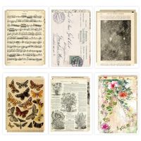Kits de papier artistique vintage pour journaux - Autocollants adhésifs écologiques et imperméables pour agendas
