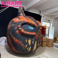 Citrouille gonflable maléfique pour Halloween, citrouille gonflable fantôme avec crocs décoratifs