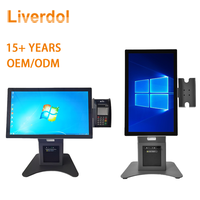 Kiosque à écran tactile de 15,6''/21,5'' peu encombrant avec lecteur de codes-barres, montage réglable (sur bureau/sur pied), orientation de l'écran LED