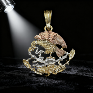 Grosir 14k tembaga berlapis emas uniseks klasik penjualan laris ikan elang liontin baru kekuatan VitalityMexico jimat colgane Aguila - Product Image 2