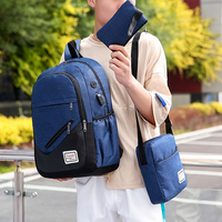 3Pcs Notebook Storage Computer Business Bag Oxford Sacs à dos pour ordinateur portable pour hommes