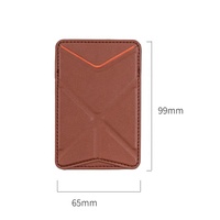 Neues Design Handy zubehör Tragbare Halterung Magnetischer Leder Telefon halter Metall PU Brieftasche Karten halter Mit Telefonst änder