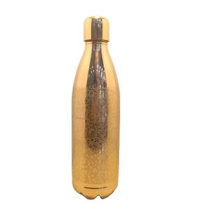 Premium Gold-Finish Pure Copper Water <b>Bottle</b> | Hand-Engraved Floral Design Ayurvedic <b>Flask</b> Leak-Proof Luxury Wellness Drinkware - Product Image 1