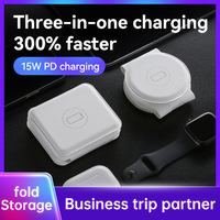 Chargeur sans fil magnétique 3-en-1 pour iPhone 12 13 Pro Support de téléphone pliable compatible avec la température pour AirPods pour Apple Watch