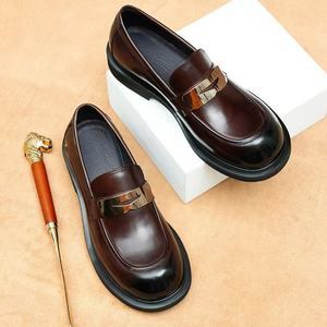 Nouvelles Chaussures Habillées en Cuir à Bout Rond pour Hommes, Style Automne-Hiver, Formelles et Élégantes, à Lacets, Idéales pour Mariages, Confort Pieds Nus - Product Image 2