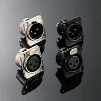 Connecteur audio XLR Speakon femelle 3 broches à montage sur panneau, prise carrée en métal, verrouillage par torsion, compatible Neutrik NL4, microphone, haut-parleur