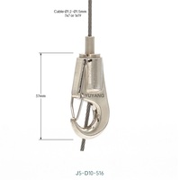 Système de suspension en acier inoxydable avec pince à câble, mousqueton et fixation pour éclairage LED, kit de suspension certifié CE