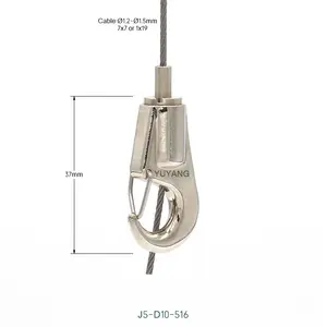 Sistema di sospensione in ottone e ferro con impugnatura a fune a scatto per pinza per cavo di illuminazione clip genere