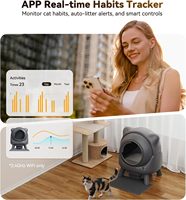Wn Smarte Katzentoilette Selbstreinigend Automatisch Umweltfreundlich Kunststoff 65L Geruchskontrolle Roboter-Ohren-Design Quadratische Form APP