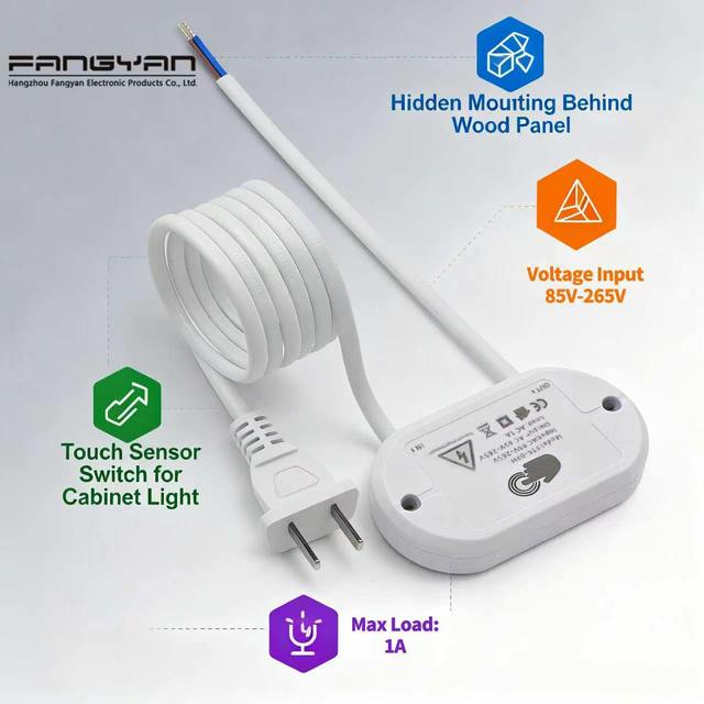 110v 220v 1A Hidden 25mm Wood Behind Led Wardrobe Light Invisible Touch Dimmer Sensor Switch for Furniture Cupboard Light