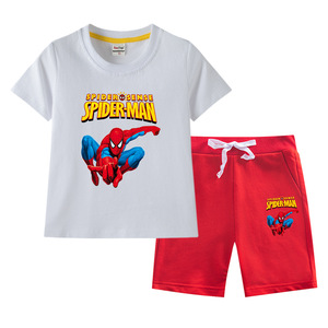 2024 New Spider-Man <strong>Boys</strong>' Casual Summer Suit Cotton Short Sleeve T-Shirt &amp; Pants Children's <strong>Clothing</strong> - Product Image 2