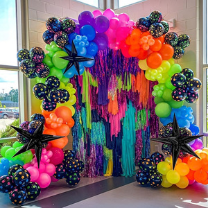 Kit d'arche de ballons néon HLC, ballons qui brillent dans le noir pour les événements disco des années 80 et 90, fournitures pour fêtes rock and roll - Product Image 1