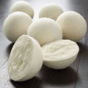 Venta al por mayor de fábrica, paquete de 6 bolas de secador de lana reutilizables orgánicas XL 100%, bolas de secador Natural de origen de Nueva Zelanda <span class=keywords><strong>para</strong></span> lavandería - Product Image 5