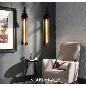 Lámpara Colgante de Estilo Industrial, LED Vertical Larga, E26, de Una Sola Cabeza, para Hoteles y Casas de Huéspedes - Product Image 4