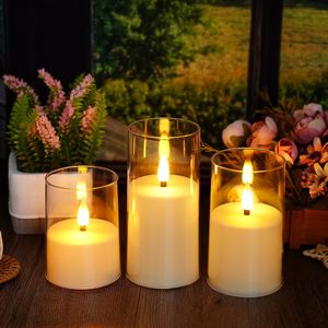 Ivory <b>Taper</b> <b>Candles</b> Flickering Remote Battery Operated Led Warm 3D Flameless Pillar Battery Led <b>Candles</b> for Decor - Product Image 6