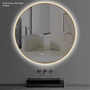 Espejo inteligente enmarcado redondo, pantalla táctil de baño, LED con luz, desempañador, espejo de baño, espejo de baño, colgante de pared - Product Image 5