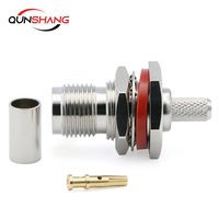 Connecteur TNC-C-KY-3 étanche pour panneau, 50 Ohms, compatible LMR200, IP67, joint torique rouge, plage de fréquences DC-4GHz, contacts plaqués or