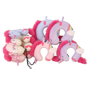 Cuscino da Viaggio a U in Memory Foam Antistatico, Design Unicorno Cartoonesco, Comodo per il Collo, Ideale per Aereo - Product Image 2