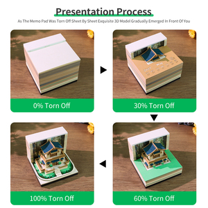 Bloc de Notas 3D <span class=keywords><strong>Omoshiroi</strong></span>, Diorama de Construcción, 246 Hojas, Bloc de Notas 3D No Adhesivo, Cubo de Notas, Soporte para Notas, Papel de Notas Bonito para Decoración de Escritorio - Product Image 5