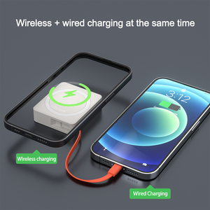 Batería Externa Magnética Inalámbrica de 5000mAh con Carga Rápida de 22.5W y Cable de Carga para iPhone, <span class=keywords><strong>AirPods</strong></span> e iWatch - Product Image 6
